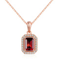 925 Sterling Silver Rose Gold Ruby Necklace Pendant